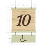 Traditional Collection's double-sided checkstand sign that is 23" tall by 23" wide with the pendant 7.5" tall by 22" wide.