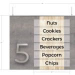 Modern Collection's 33" tall by 40" wide Aisle Marker with customizable number. Shown with inserts (sold separately).