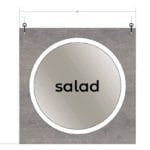 Modern Collections singled sided department sign that is 30" tall by 30" wide vinyl-wrapped wood core and finished back.