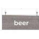 Modern Collection's single sided department with text "beer" sign that is 8" tall by 20" wide with vinyl-wrapped wood core