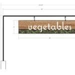 Natural Collection's double sided aisle outrigger is overall 16.6" tall by 24.6" wide with the pendants 4" tall by 19" wide.