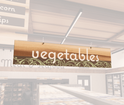 Natural Collection's double sided aisle outrigger pendants that come in a kit of 44 that are digitally printed on PVC.