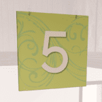 Natural Collection's double sided aisle hanging sign with a digitally printed customizable number to create a unique layout.