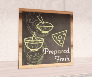 Natural Collection's 31.5 inch square wall-mounted graphic with text "Prepared Fresh" for the Deli Department Wayfinding.