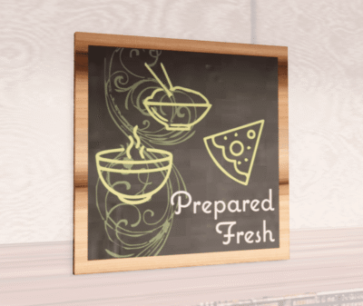 Natural Collection's 31.5 inch square wall-mounted graphic with text "Prepared Fresh" for the Deli Department Wayfinding.