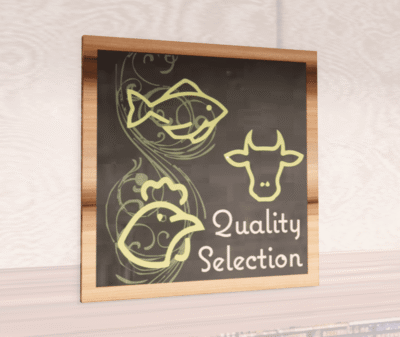 Natural Collection's 31.5" square wall-mounted graphic with text "Quality Selection" for the Meat & Seafood Dept Wayfinding