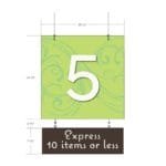 Natural Collection's double sided hanging sign is 23.5" tall by 23.5" wide and digitally printed on 6 millimeter PVC.