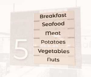 Modern Collection's kit of 12 aisle marker inserts that are compatiable with the Modern Aisle Marker (sold separately.)