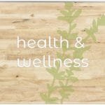 Modern Collection's wall graphic sign with the text "health & wellness" in dimensional copy for Pharmacy Department wayfinding.