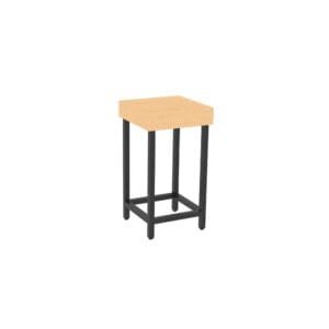 Retail display stand from the Laney Collection by Shop2It Retail. Shown in the blonde maple finish option.