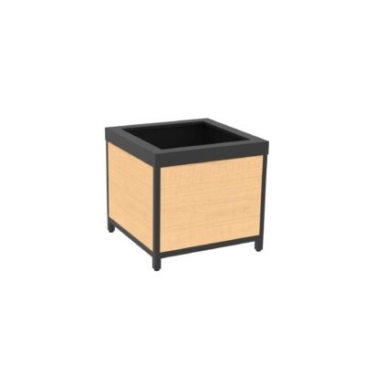 Shop2It Retail's Laney Collection Wood Dump Bin with an enclosed base is shown here in the blonde maple finish option.