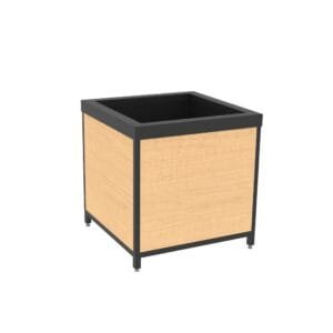 Produce orchard bin with enclosed base measuring 36"x36"x36". Part of Shop2It Retail's Laney Collection. Shown in the Blonde Maple finish.
