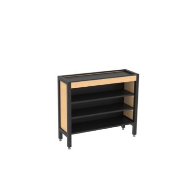 Produce spill bin measuring 34.5" x 28.5" x 12". Part of Shop2It Retail's Laney collection. Shown in the blonde maple finish option.