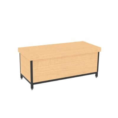 Low bakery nesting table with an enclosed base from Shop2It Retail's Laney Collection. Shown here in the blonde maple finish option.