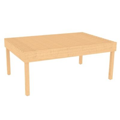 Slatted Bakery Table from Shop2It Retail's Cooper Collection. Shown here in the blonde maple finish option.