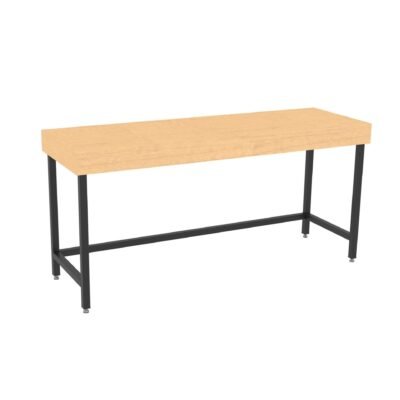 Narrow bakery display table from Shop2It Retail's Laney Collection. Shown here in the blonde maple finish option.