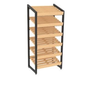 6-Shelf Bakery Bread Rack for Shop2It Retail's Cooper Collection. Shown here in the blonde maple finish option.