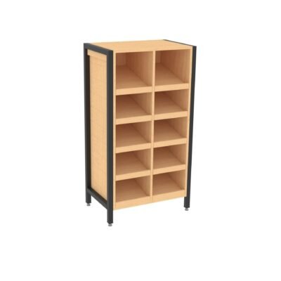 5-Shelf Bakery bread rack display from Shop2It Retail's Laney Collection. Shown here in the blonde maple finish option.