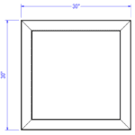 Top view of the Laney Collection's Wood Dump Bin showing a width measurement of 30" and a depth measurement of 30".