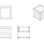 Combined image of the different views of the Wood Dump Bin from Shop2It Retail's Laney Collection.