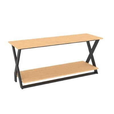 Large display table from Shop2It Retail's Xander Collection. Shown here in the blonde maple finish option.