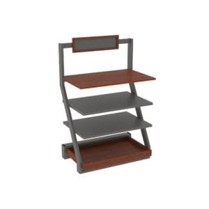 Small bakery display fixture from Shop2It Retail's Xander Collection. Shown here in the Cherry finish option.