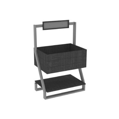 Produce Orchard Bin from Shop2It Retail's Xander Collection. Shown here in the Gray Maple finish option.