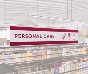 Personal Care Department Sign from the Iconic Collection's Cheerful color option.