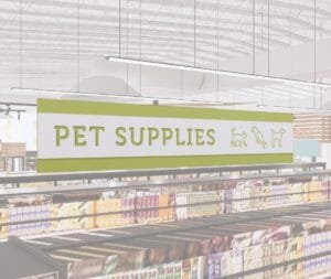Pet Supplies Short Department Sign from the Iconic Collection's Cheerful color selection.