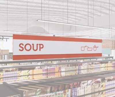 Soup Area Short Department Sign from the Iconic Collection's cheerful color selection.