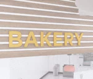 department sign wall copy for bakery department from the Iconic Collection's Cheerful color selection.