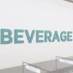 Department sign wall copy for beverage department from the Iconic Collections cheerful color selection.