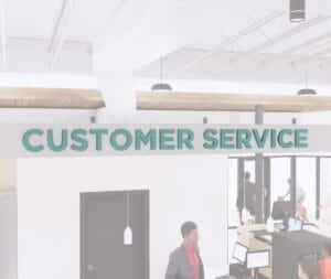 department sign wall copy for customer service department from Iconic Collection's Cheerful color selection.