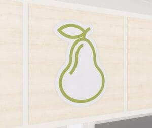 Fresh Produce Graphic Panel Department Sign with Pear Icon from the Iconic Collection.