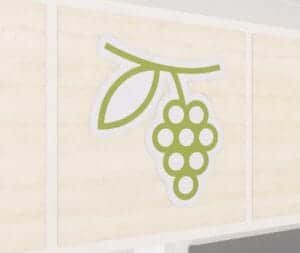 Fresh Produce Department Graphic Panel Department sign with an icon of grapes on a grapevine.
