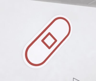 Adhesive strip icon graphic panel from the Iconic Collection's cheerful color selection.