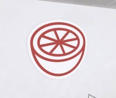 half-orange-slice icon graphic panel from the Iconic Collection's Cheerful color option.