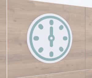 A customer service graphic panel department sign is a clock icon from the iconic collection.