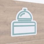 Graphic Panel Department sign for the customer service department is an icon of a service bell.