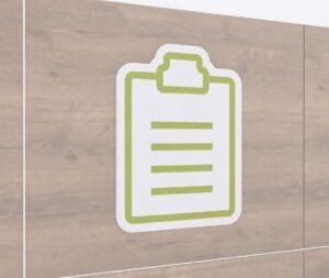 Graphic Panel department sign for a pharmacy department of a clipboard icon.