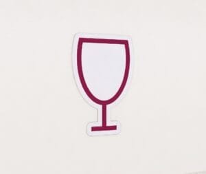 Wine glass icon Graphic Panel for alcohol department wayfinding from the Iconic Collections Cheerful color option