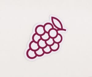 Graphic panel of a bundle of grapes from the iconic collection.
