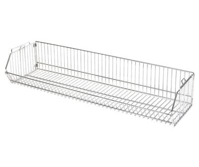Quantum 48"W x 20"D x 12"H Chrome Modular Wire Stacking Basket