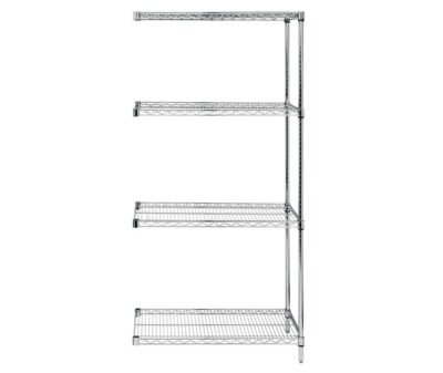 Quantum 72"W x 24"D x 74"H 4 -Tier Stainless Wire Shelving Add-On Kit