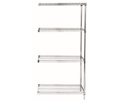 Quantum 36"W x 36"D x 63"H 4 -Tier Chrome Wire Shelving Add-On Kit