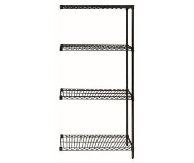Quantum 36"W x 21"D x 63"H 4 -Tier Black Wire Shelving Add-On Kit
