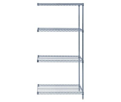 Quantum 30"W x 18"D x 74"H 4 -Tier Gray Wire Shelving Add-On Kit