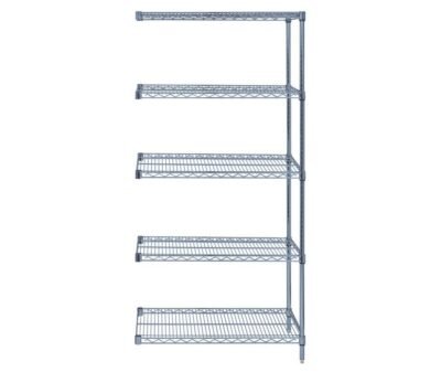 Quantum 24"W x 21"D x 74"H 5 -Tier Gray Wire Shelving Add-On Kit