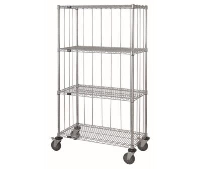 Quantum 48"W x 18"D x 69"H 4 -Tier Chrome Mobile Enclosure Cart