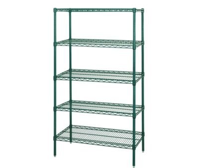 Quantum 60"W x 30"D x 86"H 5 -Tier Green Wire Shelving Starter Kit